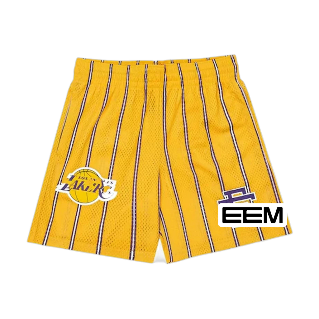 Gold Lakers Stripe EE Mesh shorts product photo