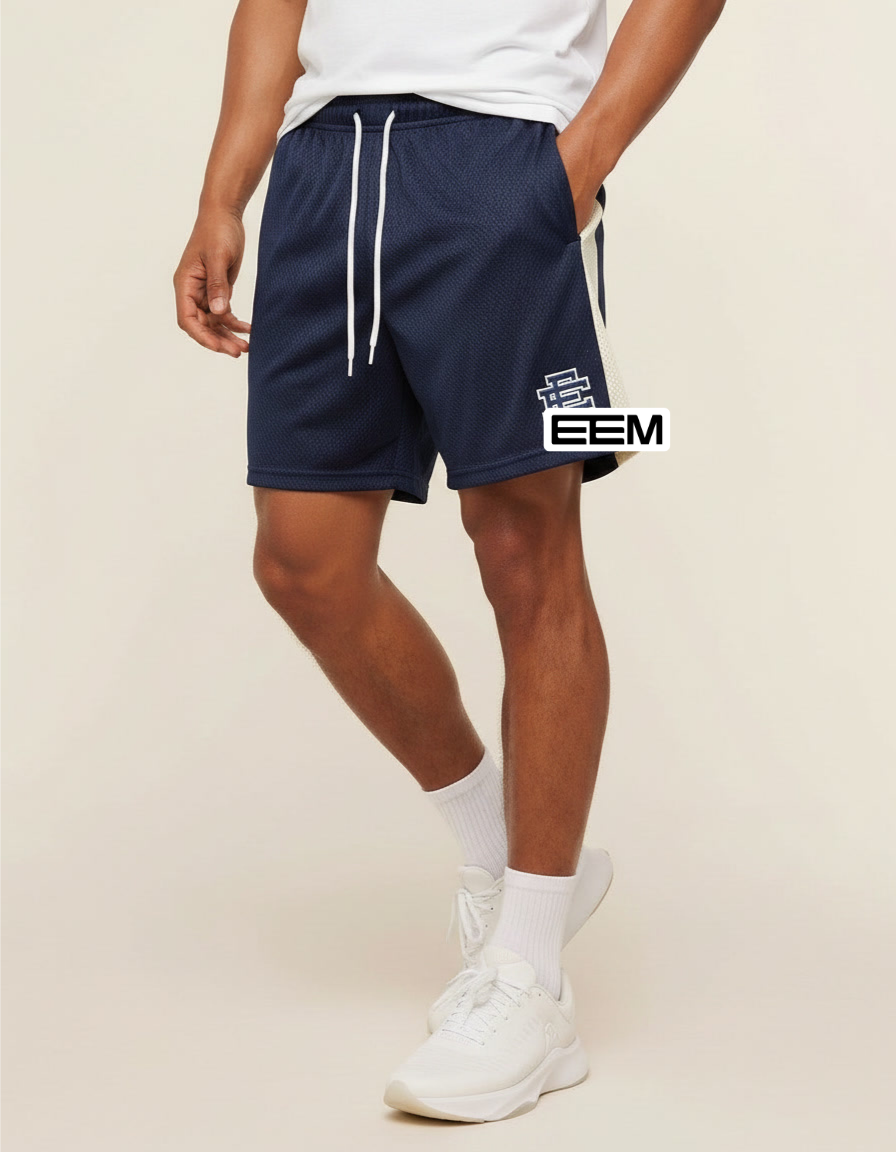 EE Mesh Short - Navy Gold Side Stripe (E42)