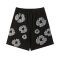 DT Shorts - Black Grey Puff Floral (DT8)