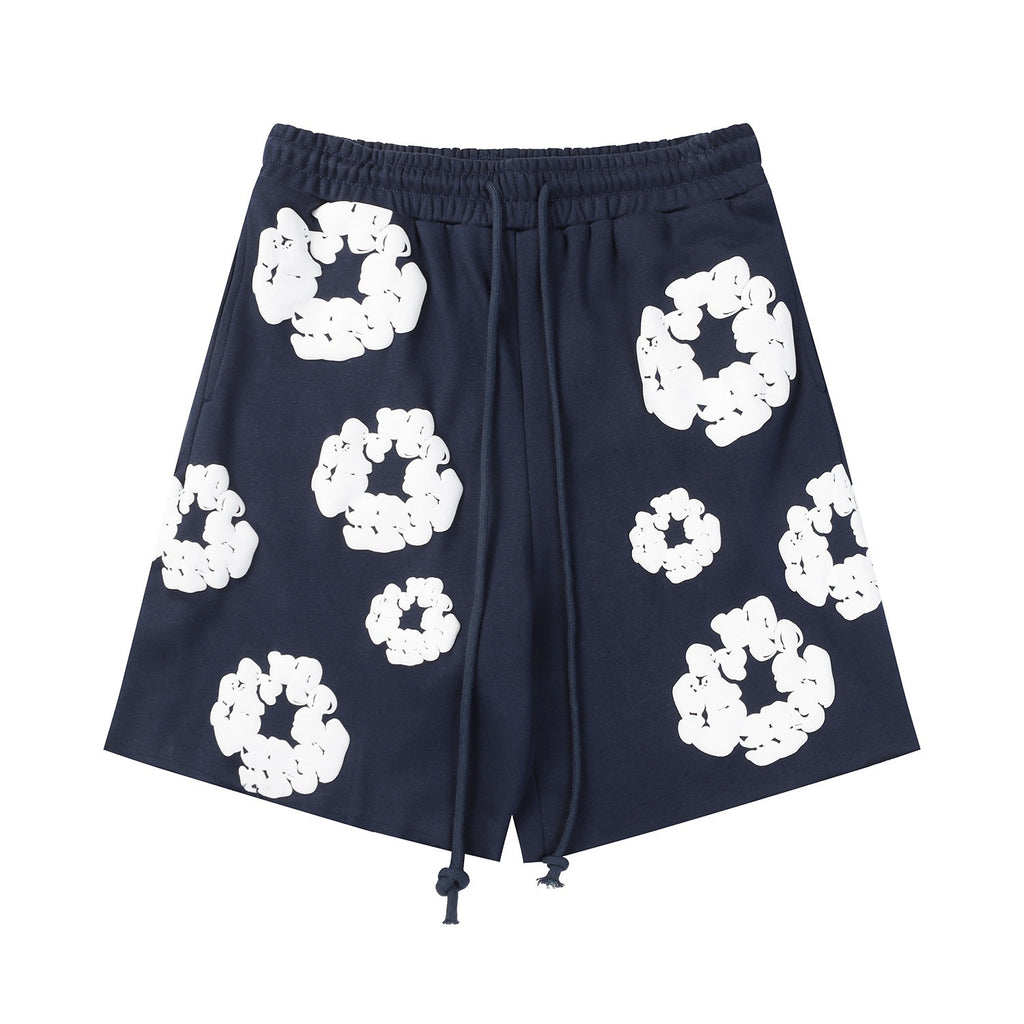 DT Shorts - Navy White Puff Floral (DT3)