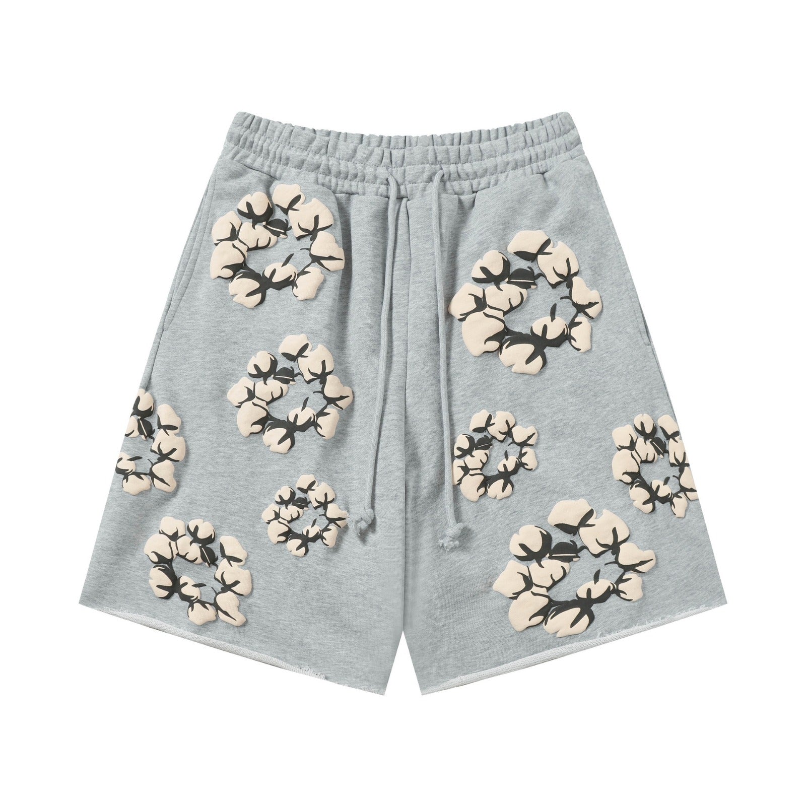 DT Shorts - Heather Grey Cream Floral (DT20)