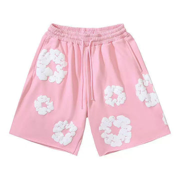 DT Shorts - Pink White Puff Floral (DT25)
