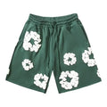 DT Shorts - Forest Green White Floral (DT23)