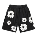 DT Shorts - Black White Puff Floral (DT2)