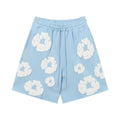 DT Shorts - Royal Blue White Puff Floral (DT7)