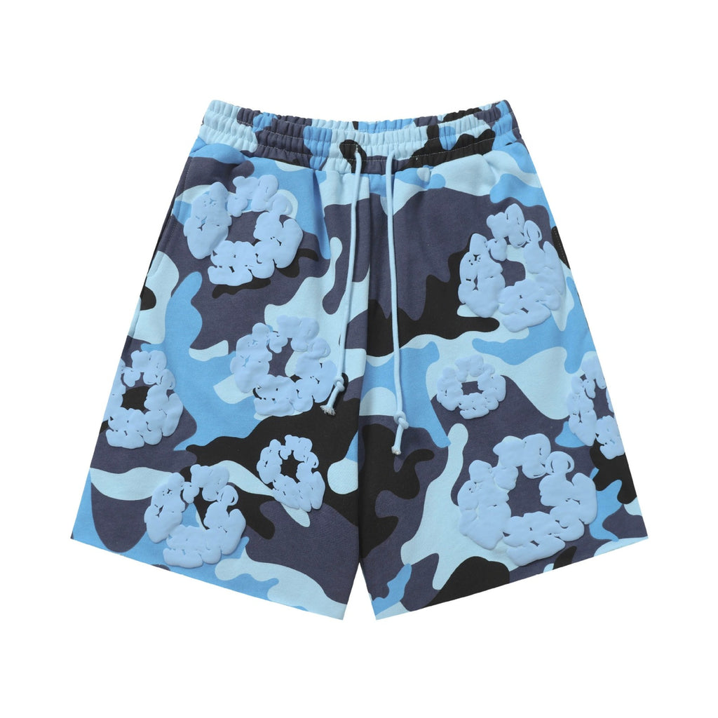 DT Shorts - Blue Camo Black Floral (DT16)
