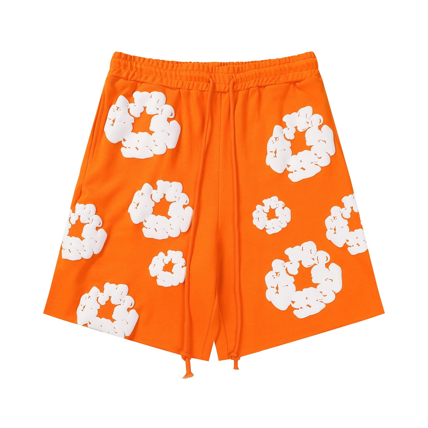 DT Shorts - Orange White Puff Floral (DT4)