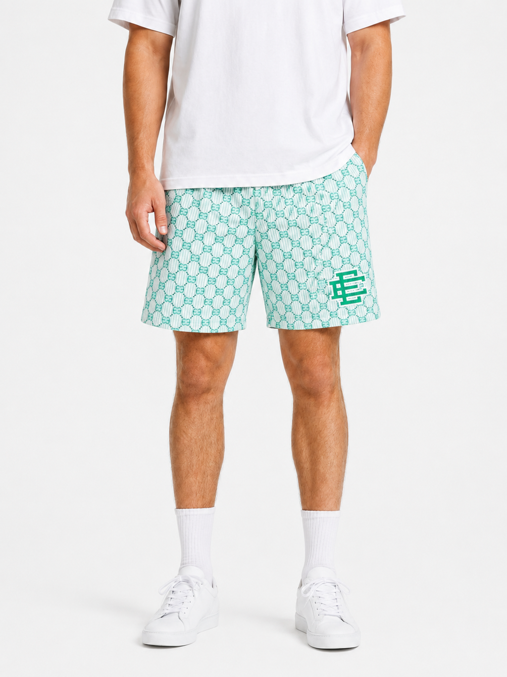 EE Mesh Short - Aqua Monogram (EE26) - product photo