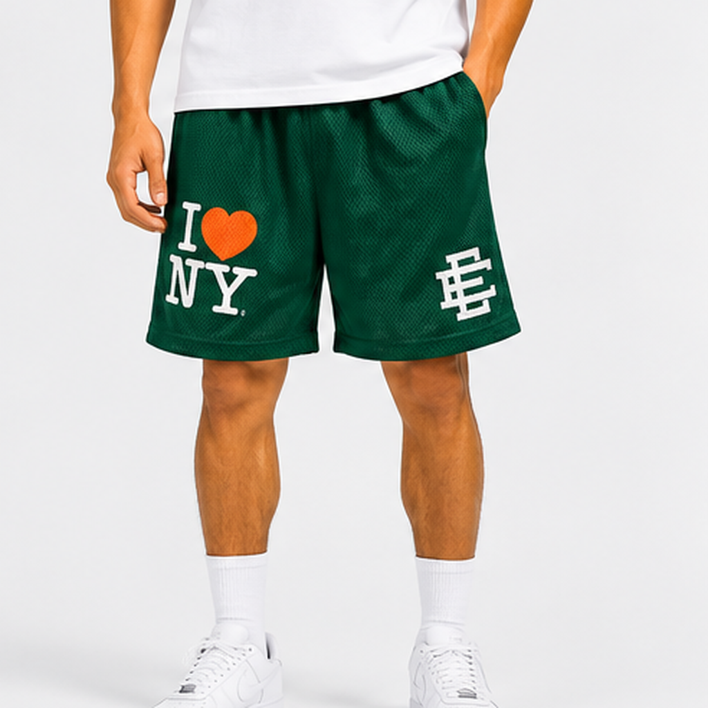 EE Mesh Short - I Love NY Green (EE67) - front view
