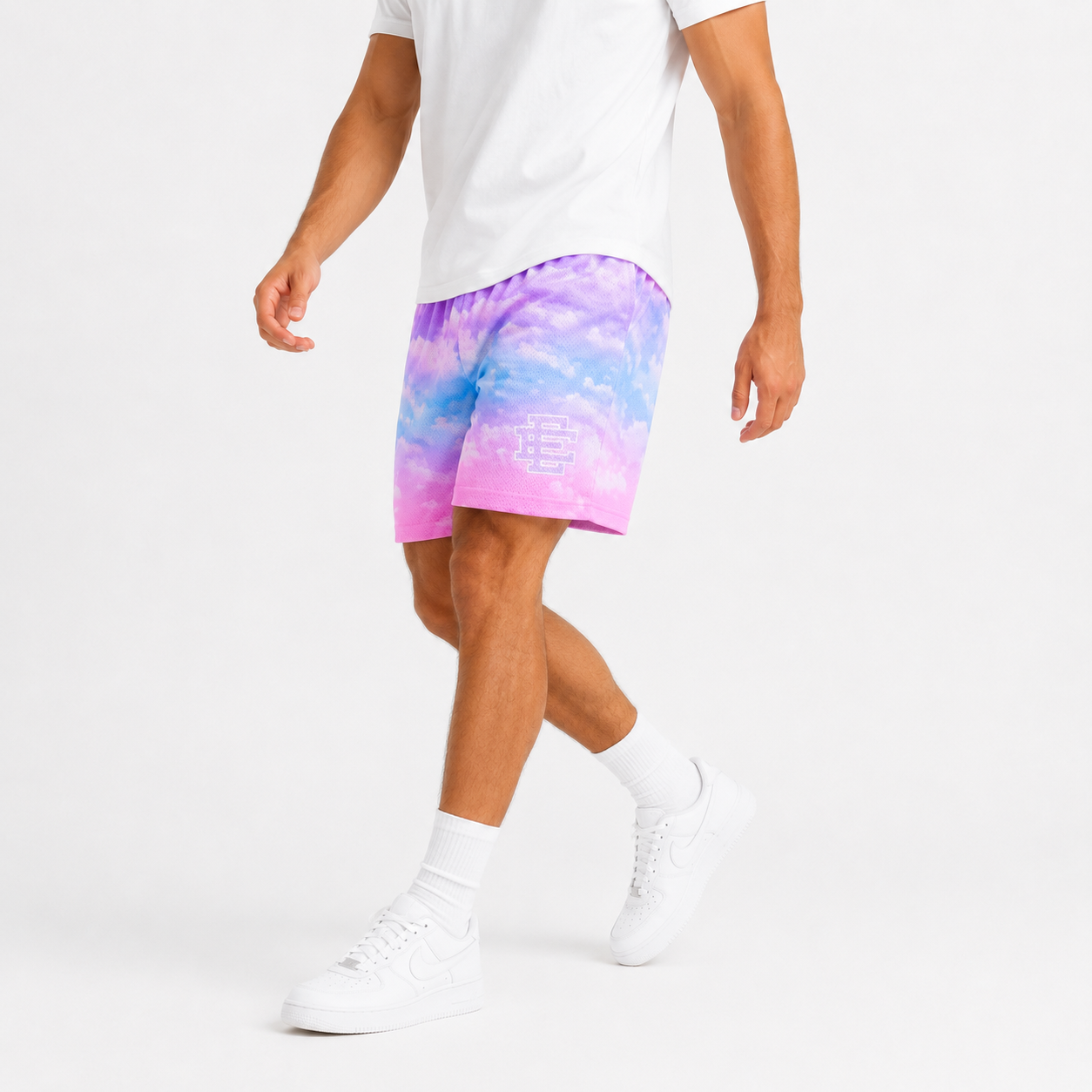 EE Mesh Short - Pastel Cloud Wash (E46) - detail view