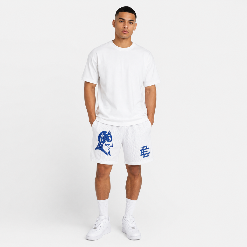 EE Mesh Short - White Blue Devil (EE47) - front view