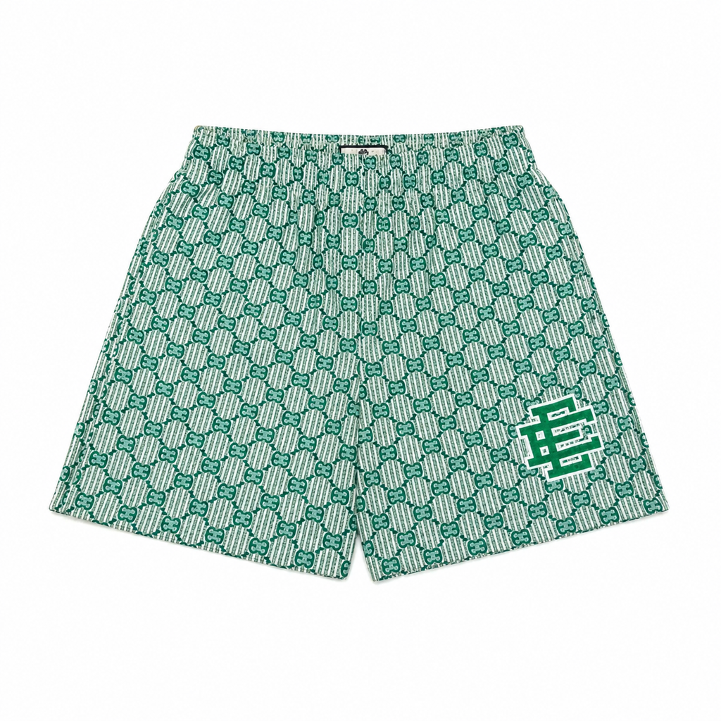EE Mesh Short - Seafoam Monogram (EE06) - detail view