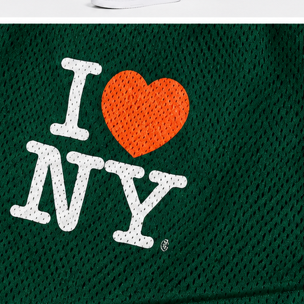 EE Mesh Short - I Love NY Green (EE67) - detail view