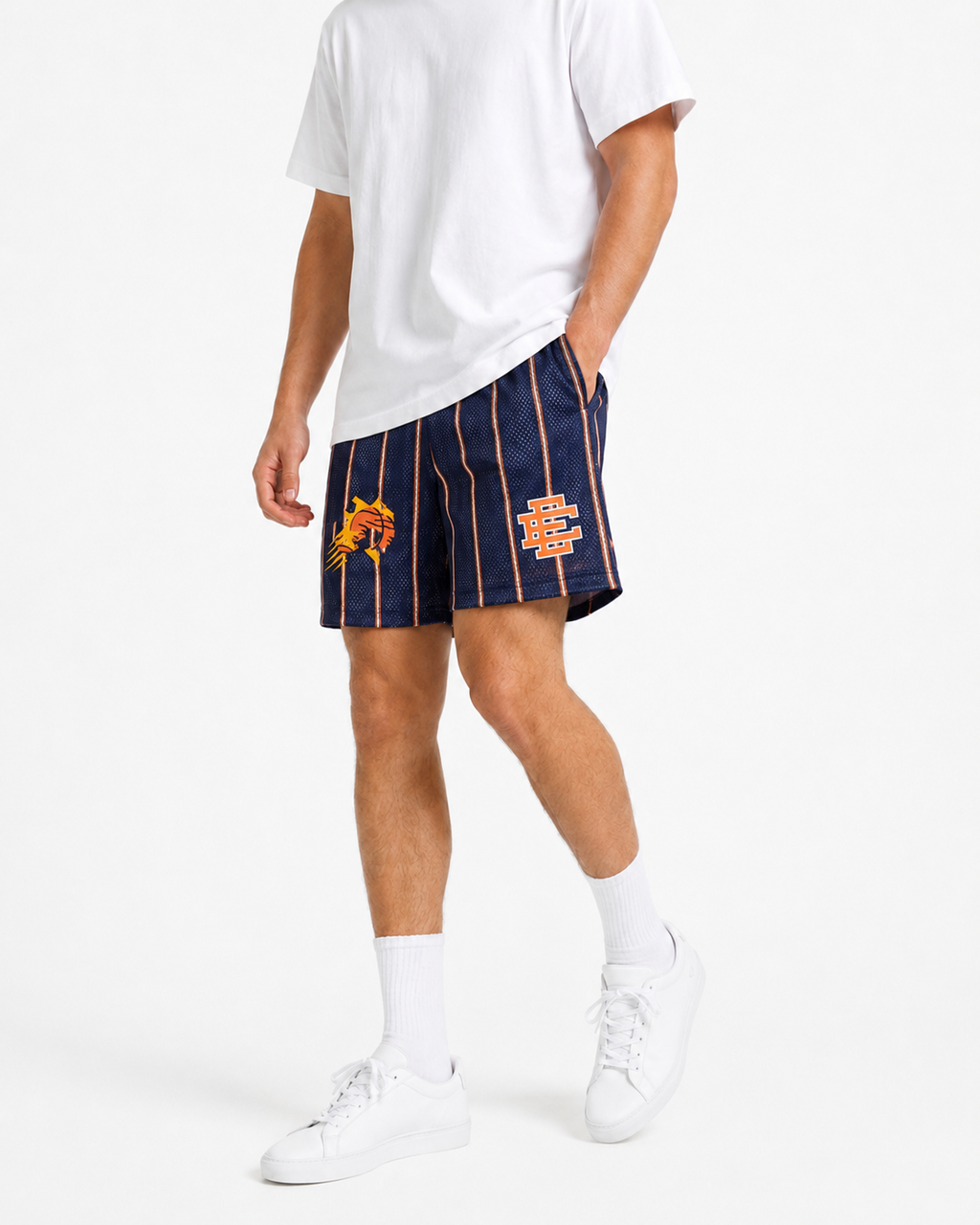 EE Mesh Short - Navy Broncos Stripe (E22) - product photo
