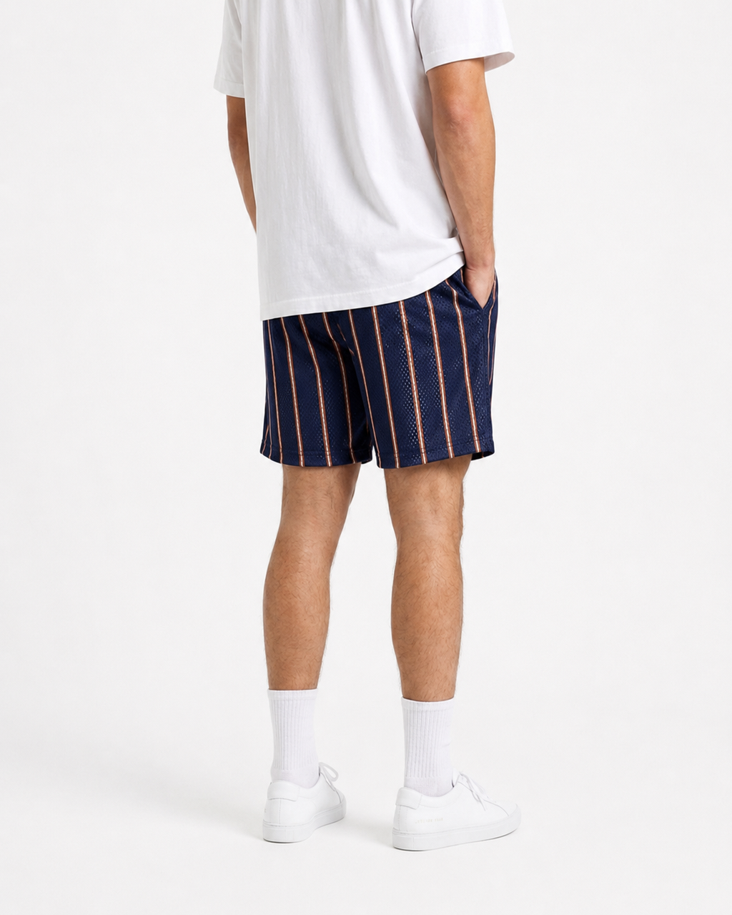 EE Mesh Short - Navy Broncos Stripe (E22) - front view