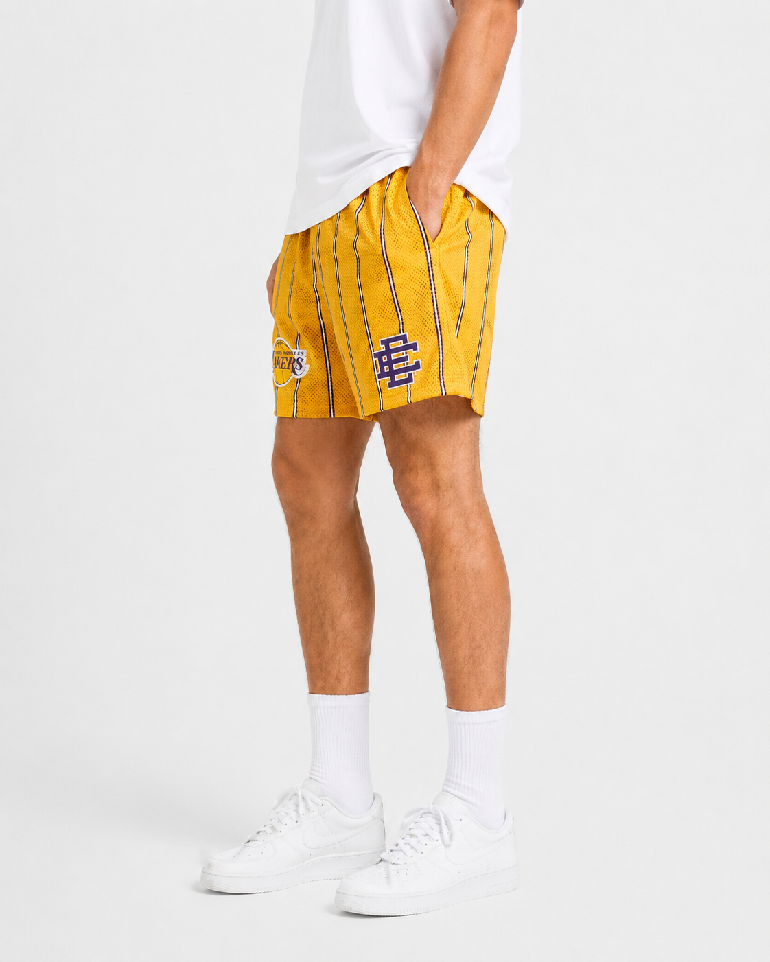 EE Mesh Short - Gold Lakers Stripe (E20) - product photo