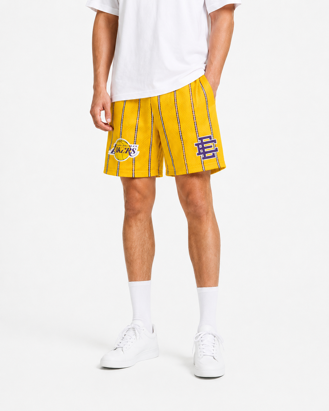 EE Mesh Short - Gold Lakers Stripe (E20) - product photo