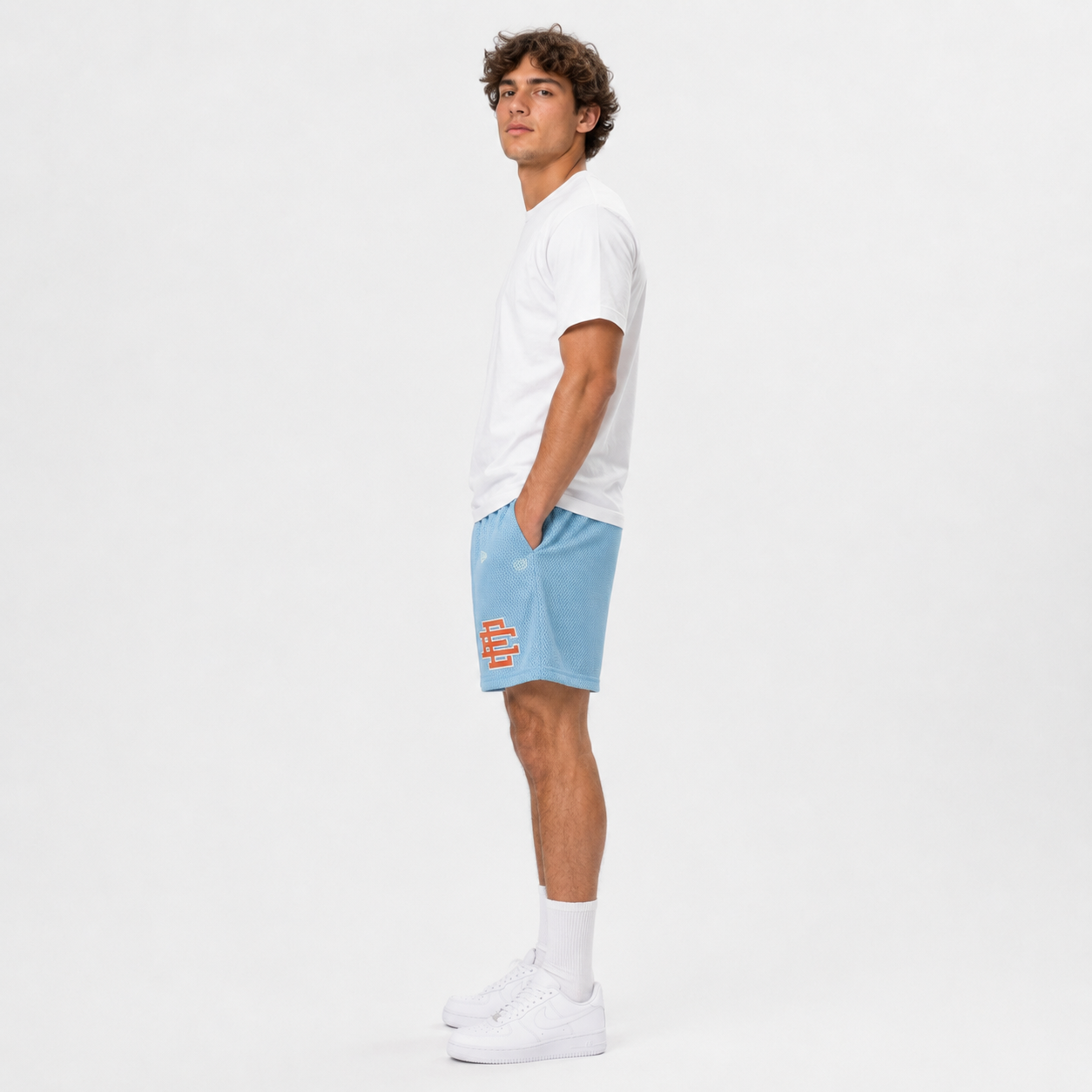 EE Mesh Short - Tar Heel Blue (E45) - side view