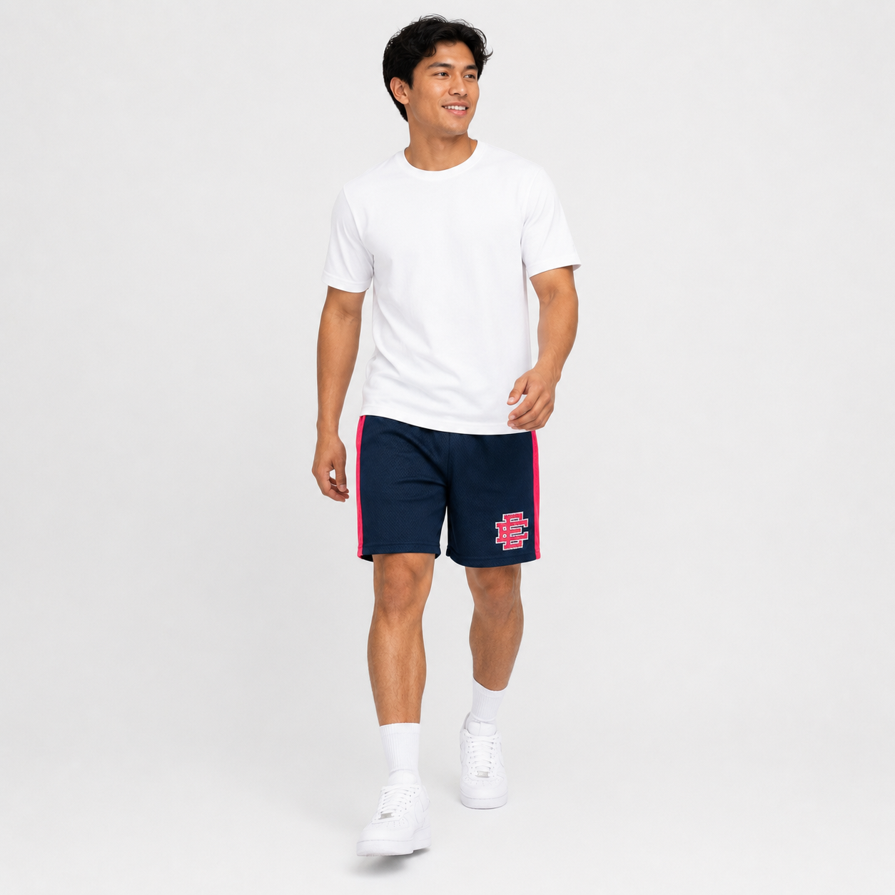 EE Mesh Short - Navy Pink Side Stripe (EE07) - lifestyle view