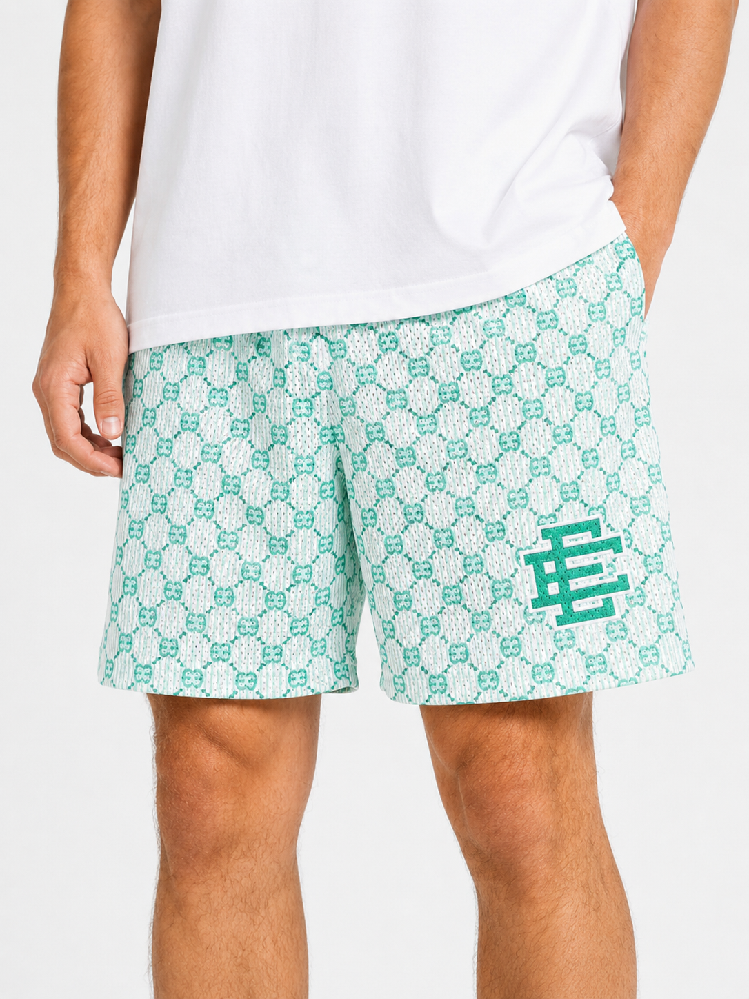 EE Mesh Short - Aqua Monogram (EE26) - product photo