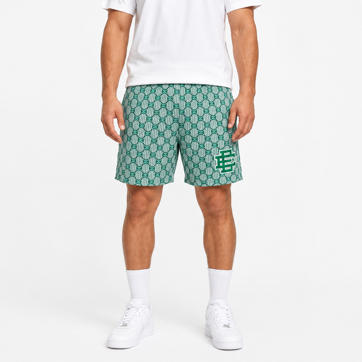 EE Mesh Short - Seafoam Monogram (EE06) - front view
