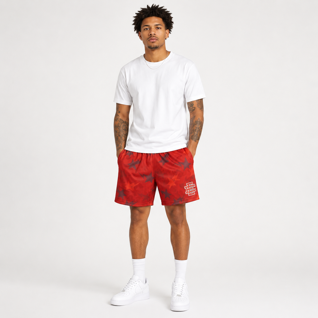 EE Mesh Short - Crimson Starfall (EE01) - front view