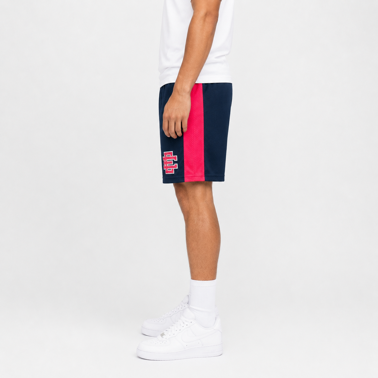 EE Mesh Short - Navy Pink Side Stripe (EE07) - side view