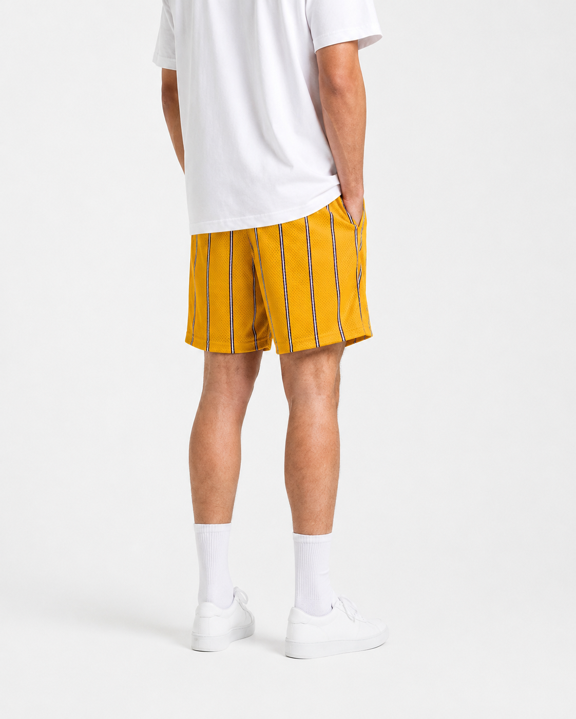 EE Mesh Short - Gold Lakers Stripe (E20) - product photo